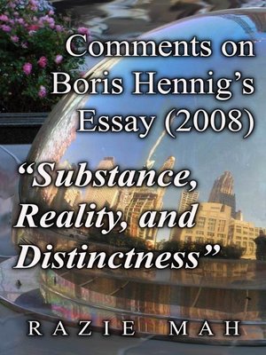 cover image of Comments on Boris Hennig's Essay (2008) "Substance, Reality and Distinctness"